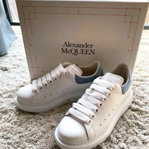 Alexander McQueen Blue Tail Casual White Shoes